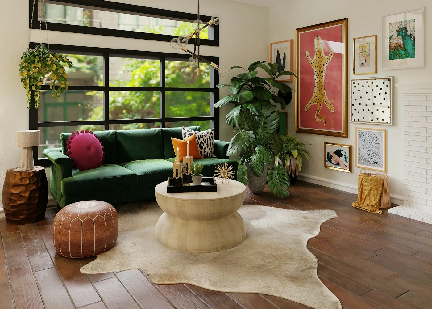 Warm minimalist apartment with timber textures